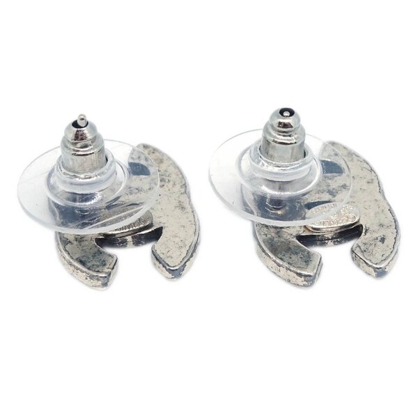 Chanel CC Piercing Earrings Silver 99A 165798 - Picture 7 of 8